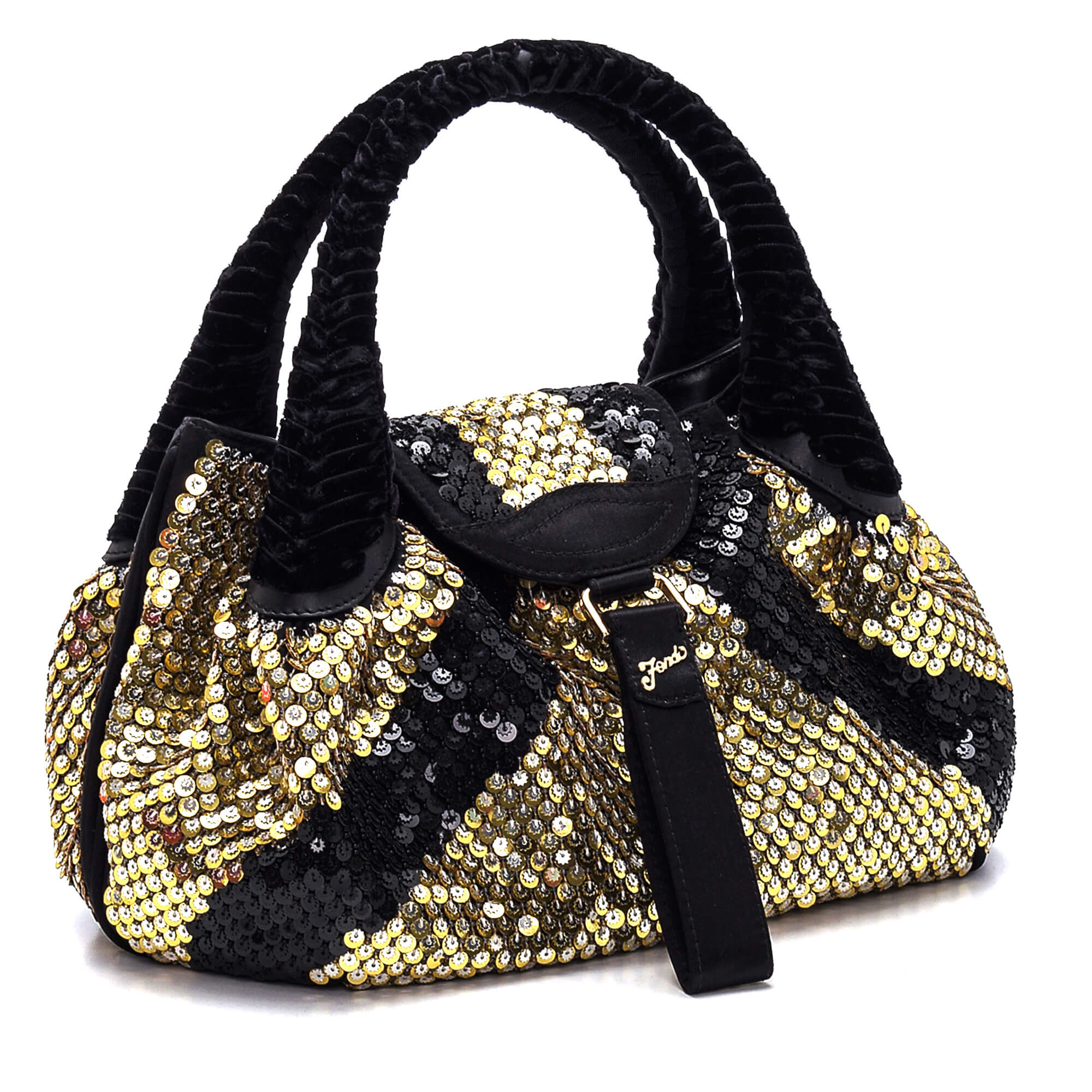 Fendi - Black&Gold Sequin Spy Bag 